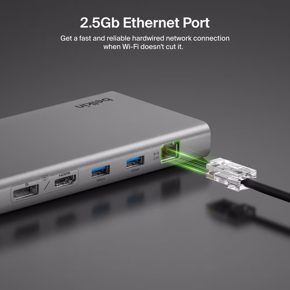 The dock's 2.5 gigabit Ethernet port