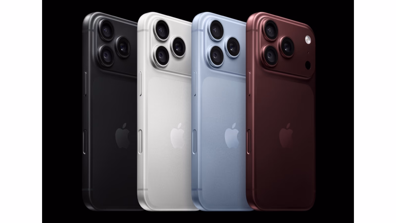 The actual iPhone 18 Pro colour lineup in Apple's launch photography.
