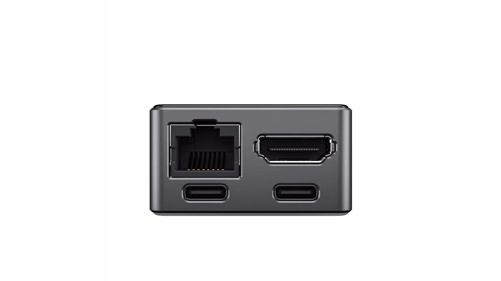 The wired JetKVM Mini showing its Ethernet, HDMI and USB connections