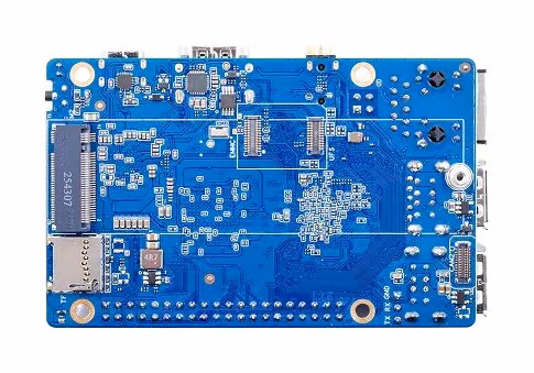 The underside of the Orange Pi 4 Pro with the M.2 2280 slot