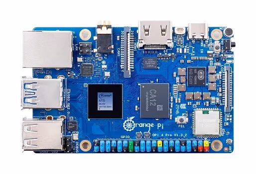 The Orange Pi 4 Pro from the top