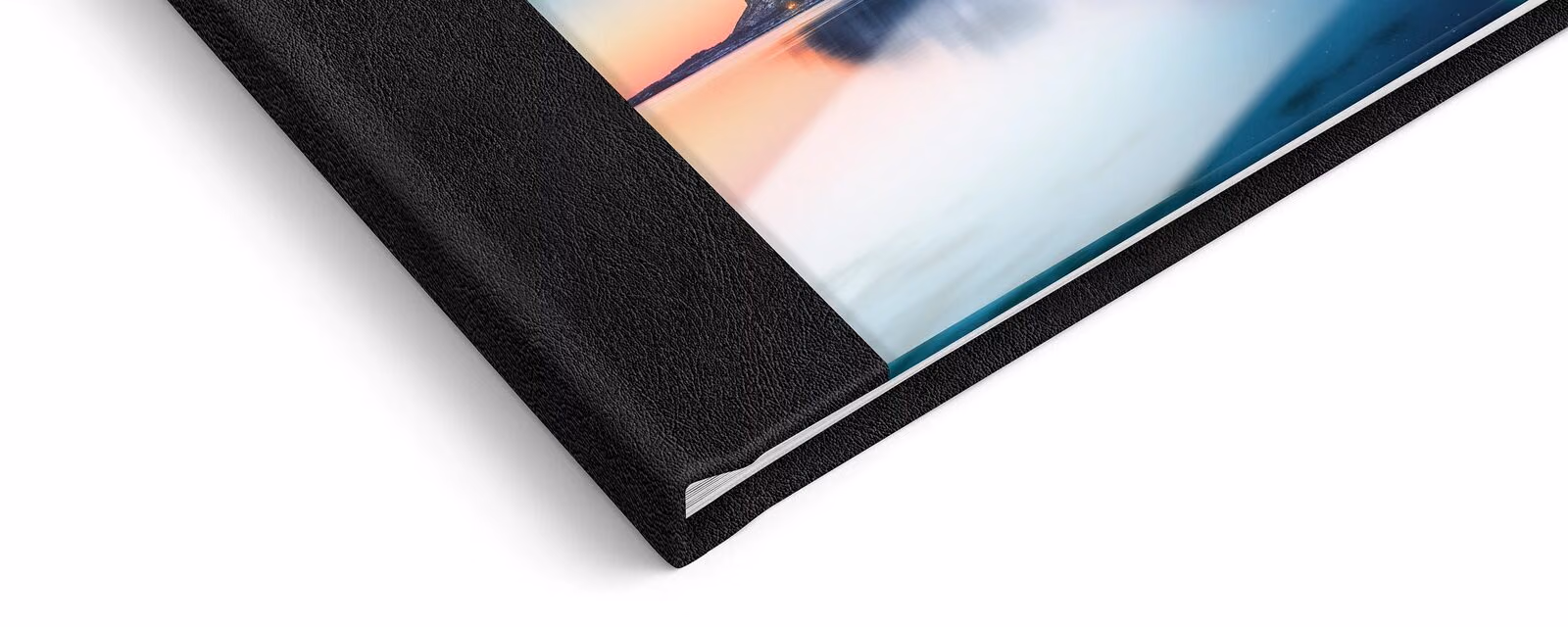 Acrylic cover with leatherette spine