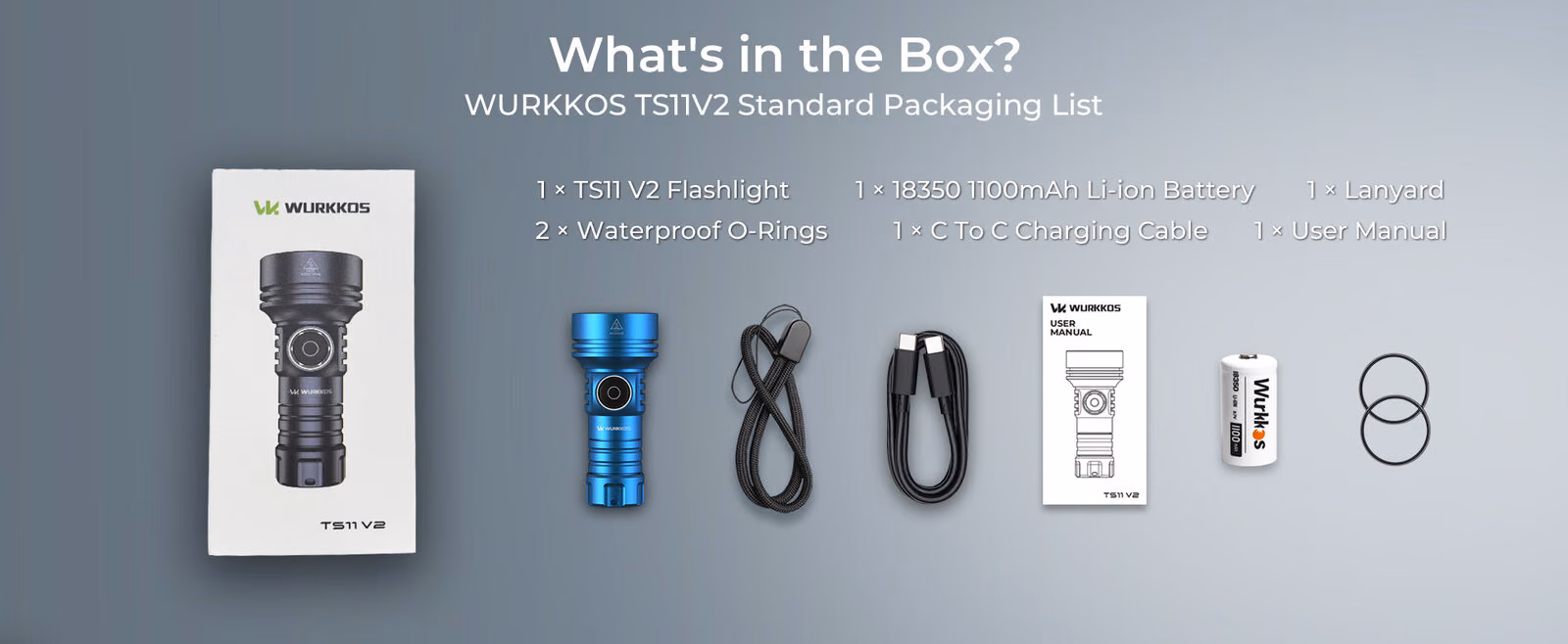 The TS11 V2 standard kit contents