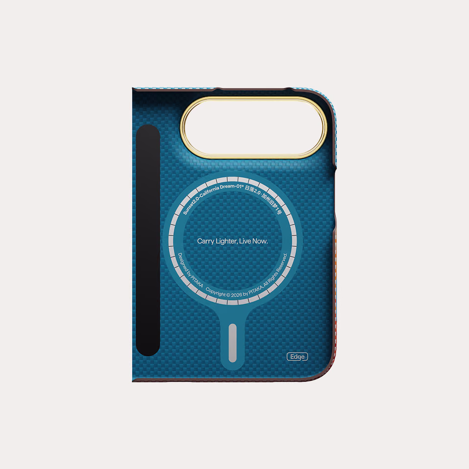 The inside of the PITAKA back shell, showing the MagSafe ring and the camera opening