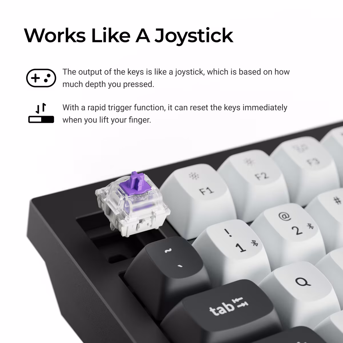 Keychron's illustration of analog output and rapid trigger