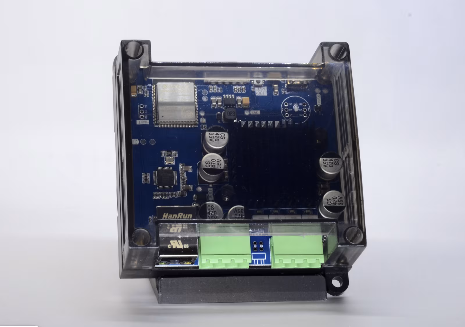 The Audio Brick in its DIN rail enclosure